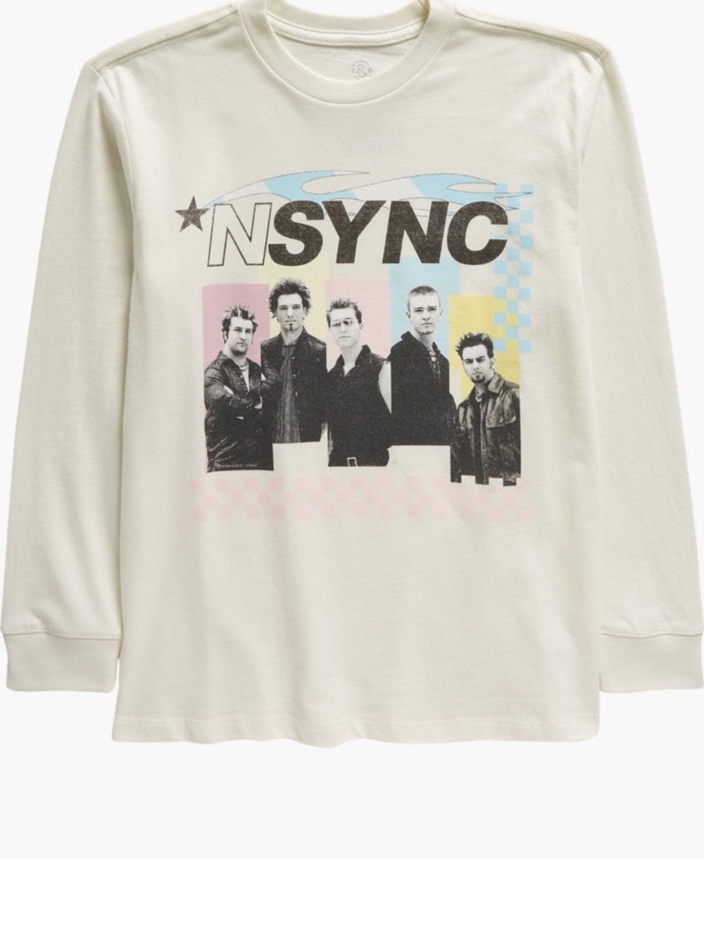 NSYNC Cream Long-Sleeve Graphic Tee for Kids NWT